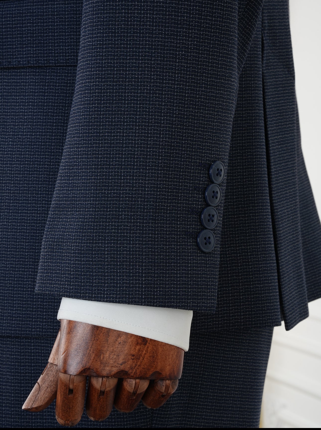 Navy Micro Grid Parez Suit