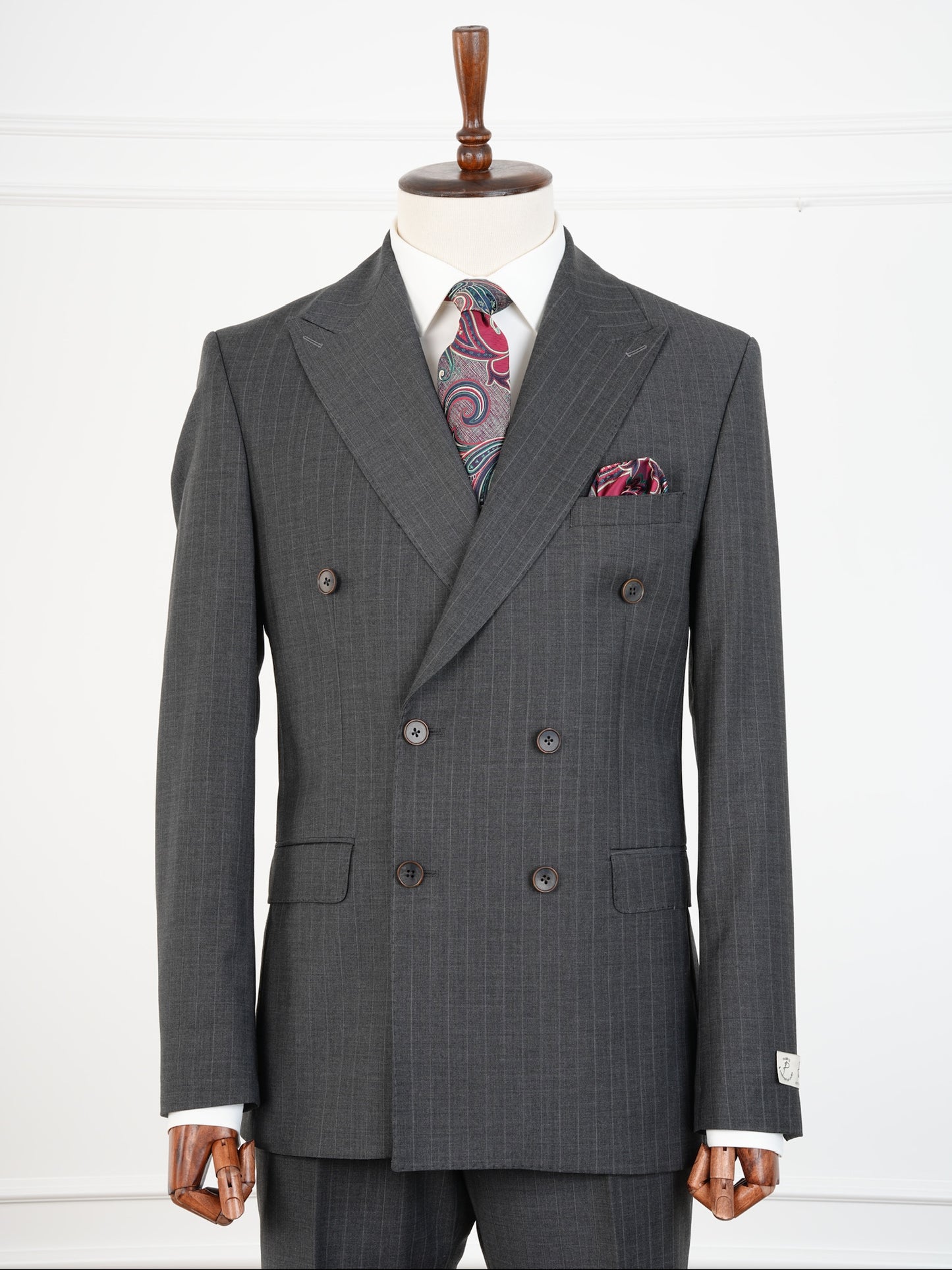 Slate Grey Wool Suit – Fine Pinstripe Business Classic