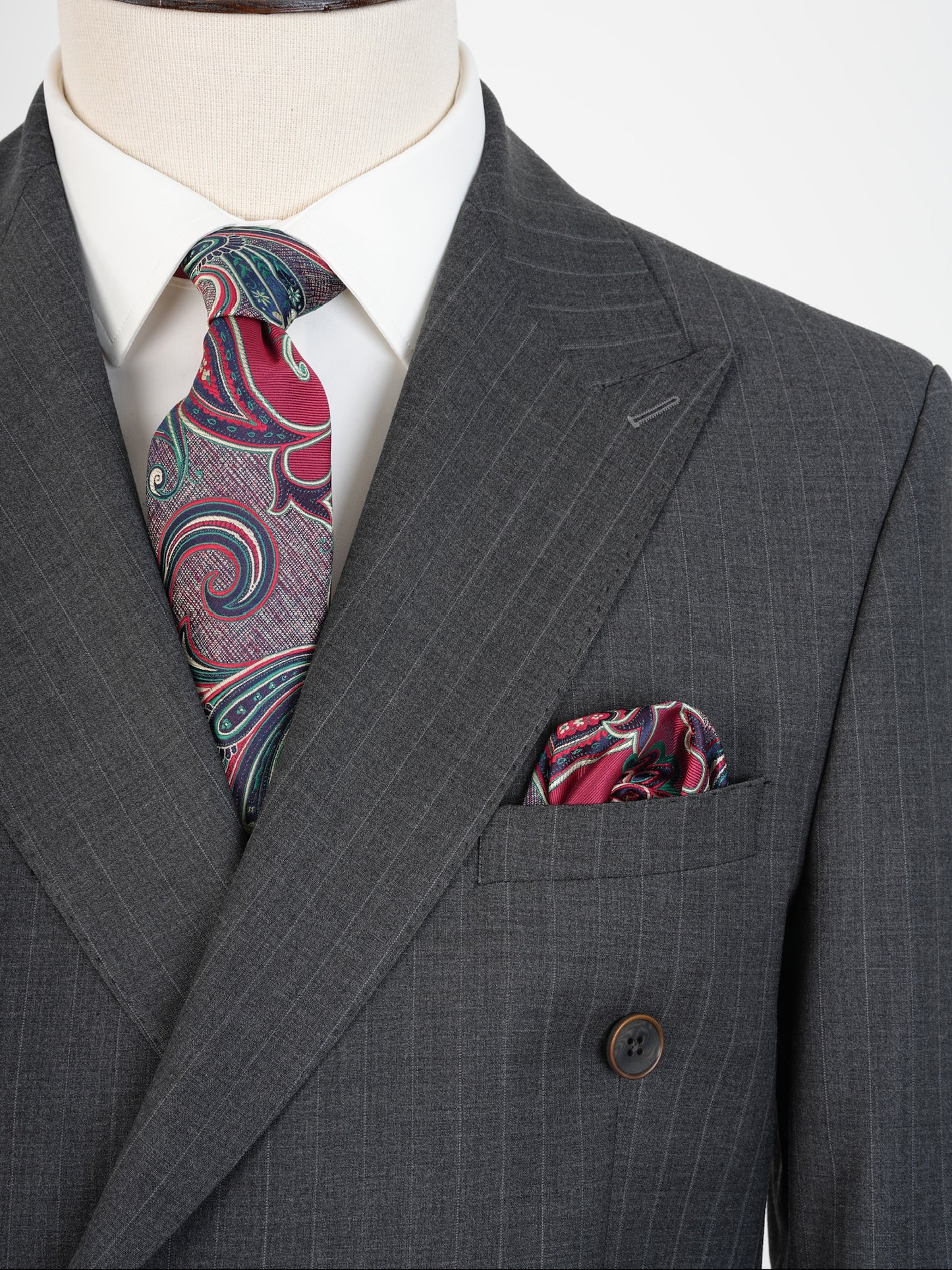 Slate Grey Wool Suit – Fine Pinstripe Business Classic