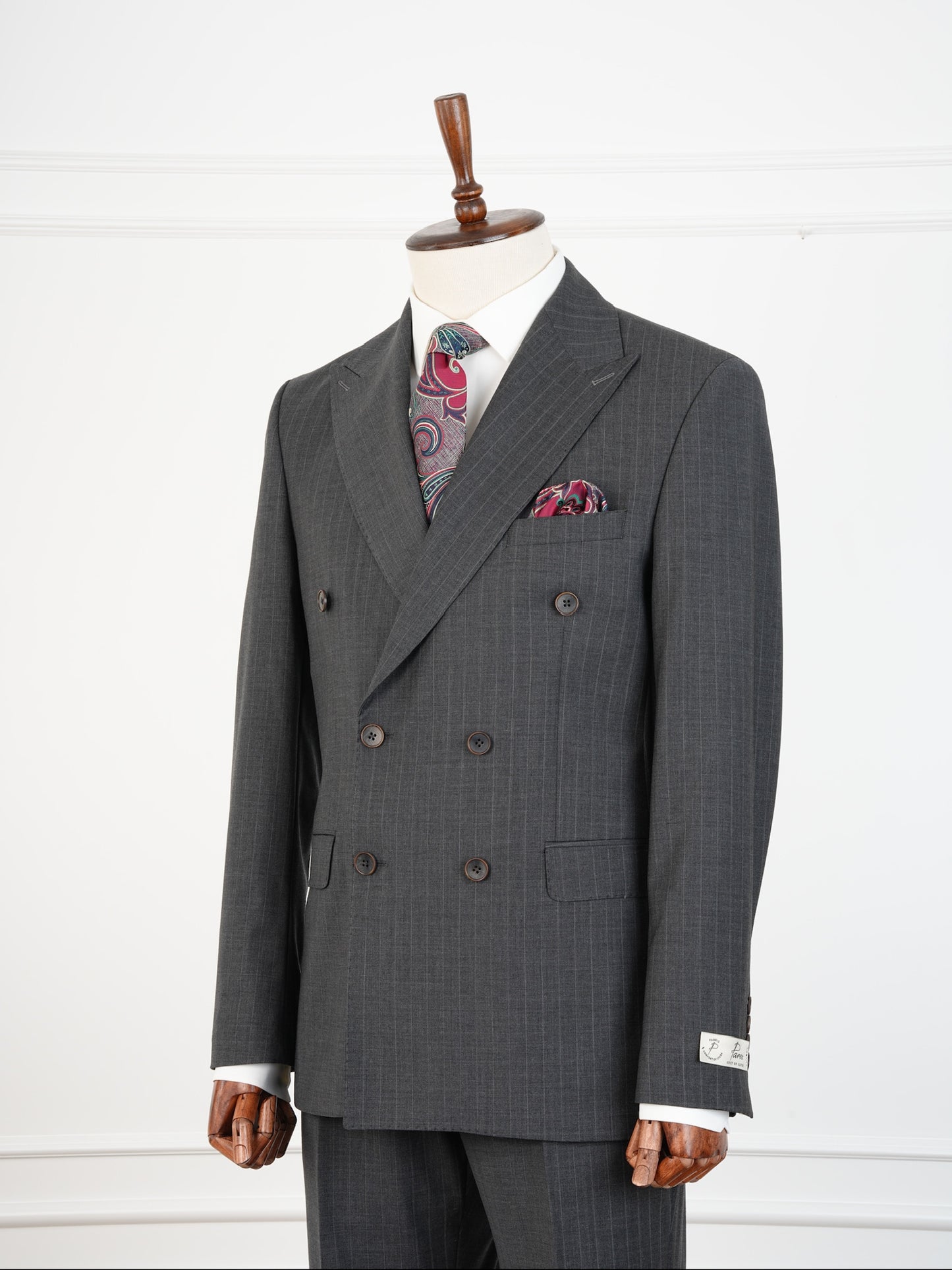 Slate Grey Wool Suit – Fine Pinstripe Business Classic