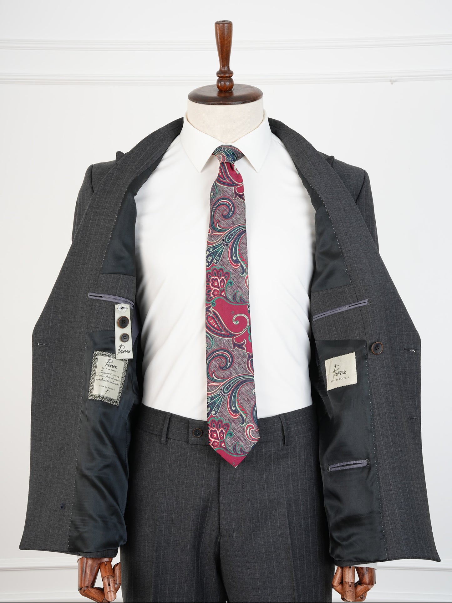 Slate Grey Wool Suit – Fine Pinstripe Business Classic