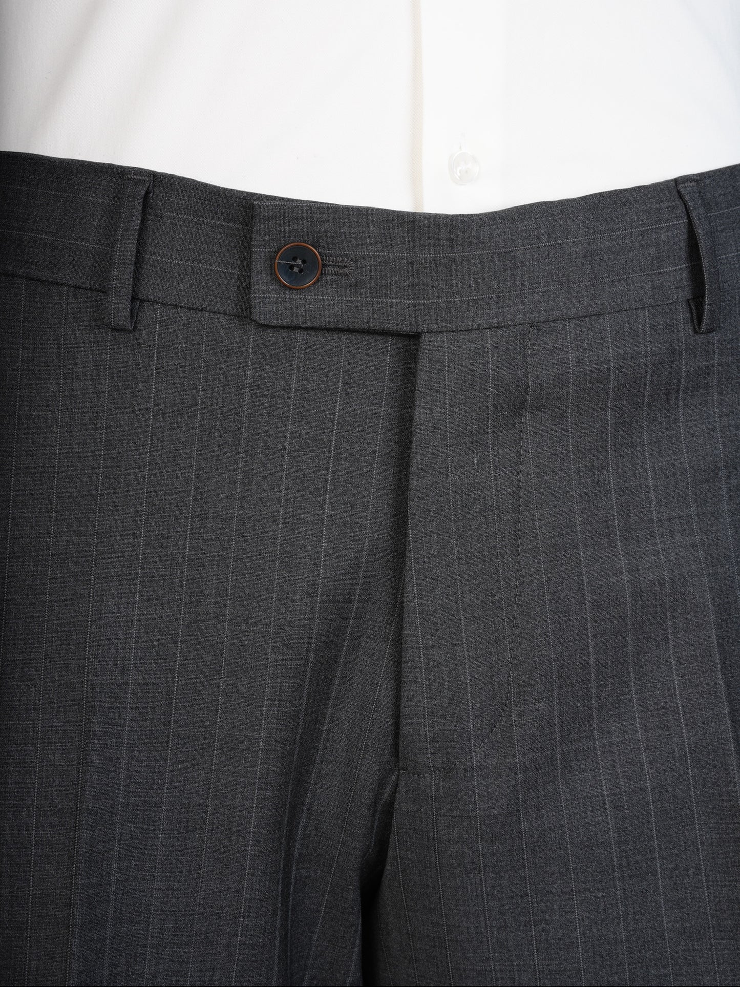 Slate Grey Wool Suit – Fine Pinstripe Business Classic