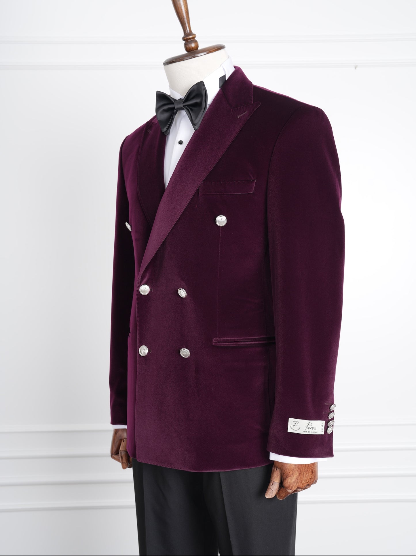 The Bordeaux – Wine Velvet Party Tuxedo for Men | Double-Breasted Suit with Signature Buttons