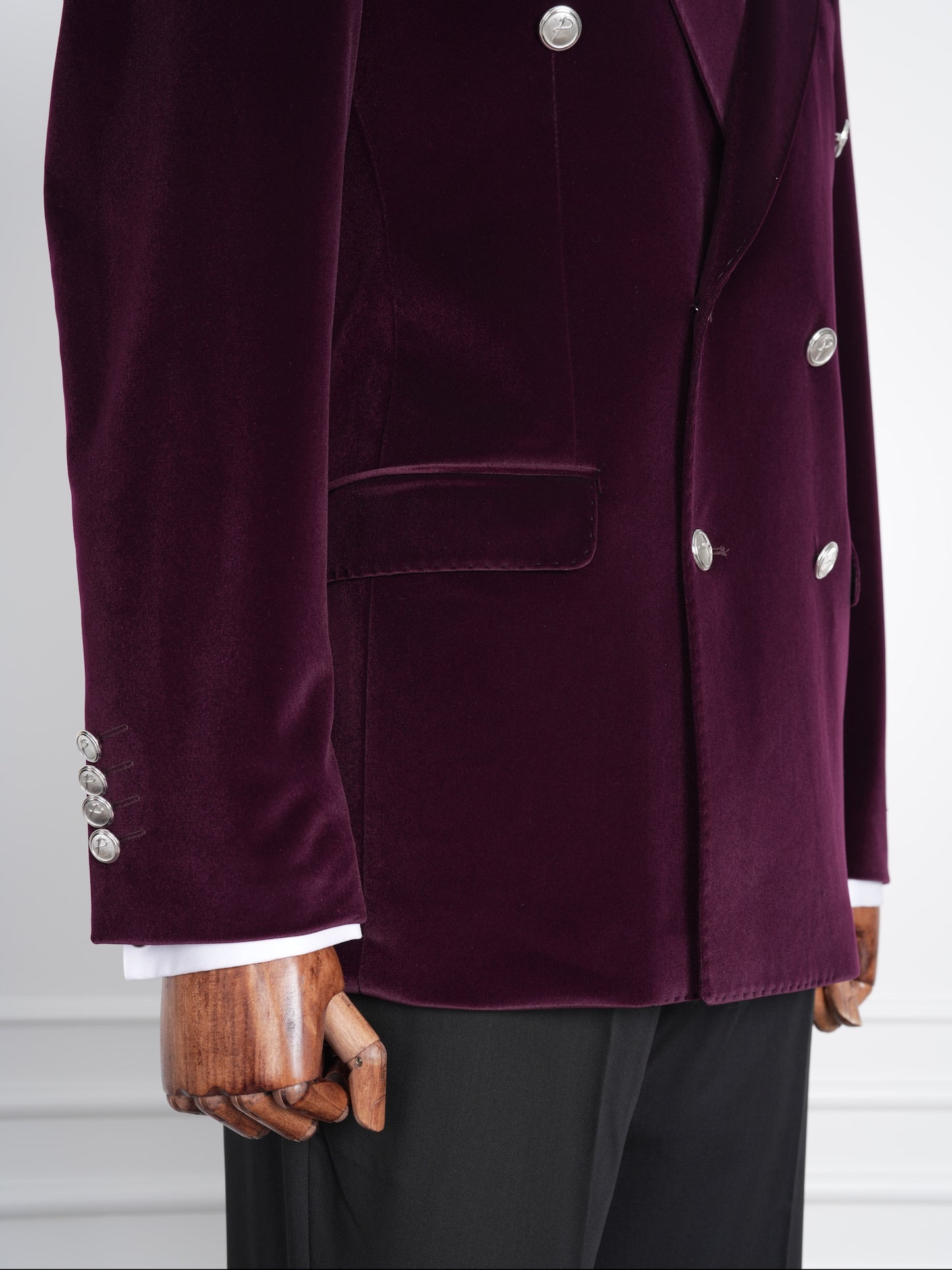 The Bordeaux – Wine Velvet Party Tuxedo for Men | Double-Breasted Suit with Signature Buttons