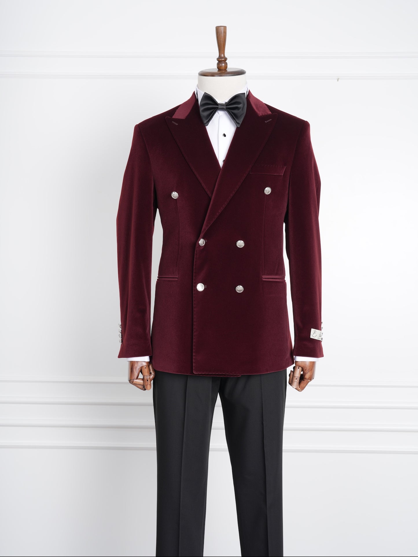 The Marquee Burgundy Velvet Tuxedo | Double-Breasted Soft Velvet Suit