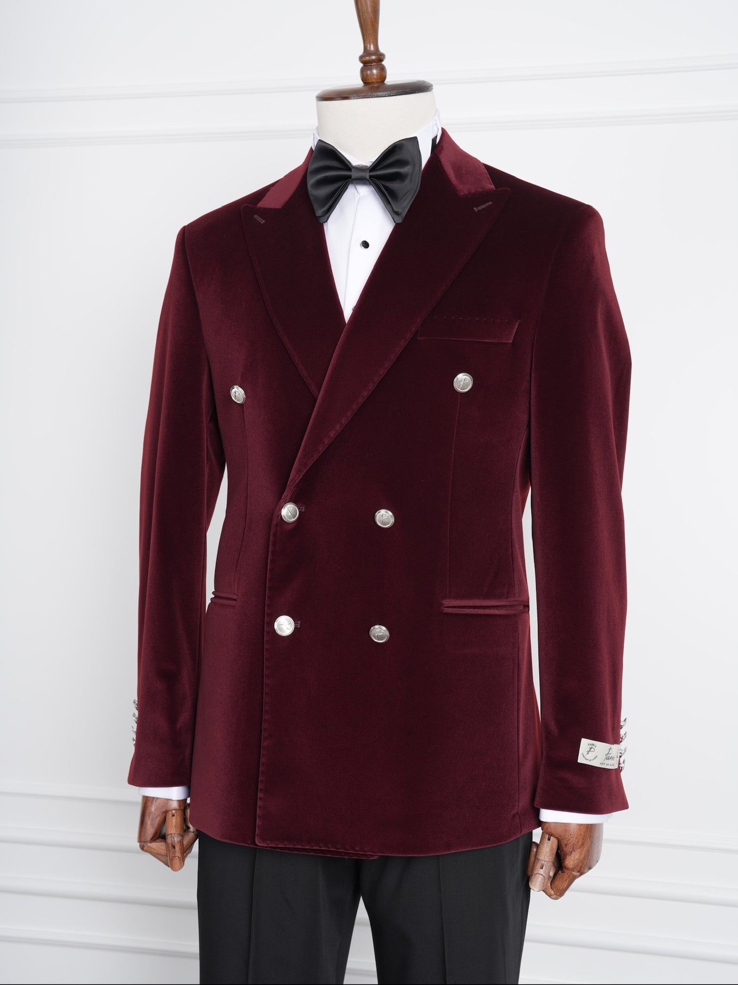 The Marquee Burgundy Velvet Tuxedo | Double-Breasted Soft Velvet Suit
