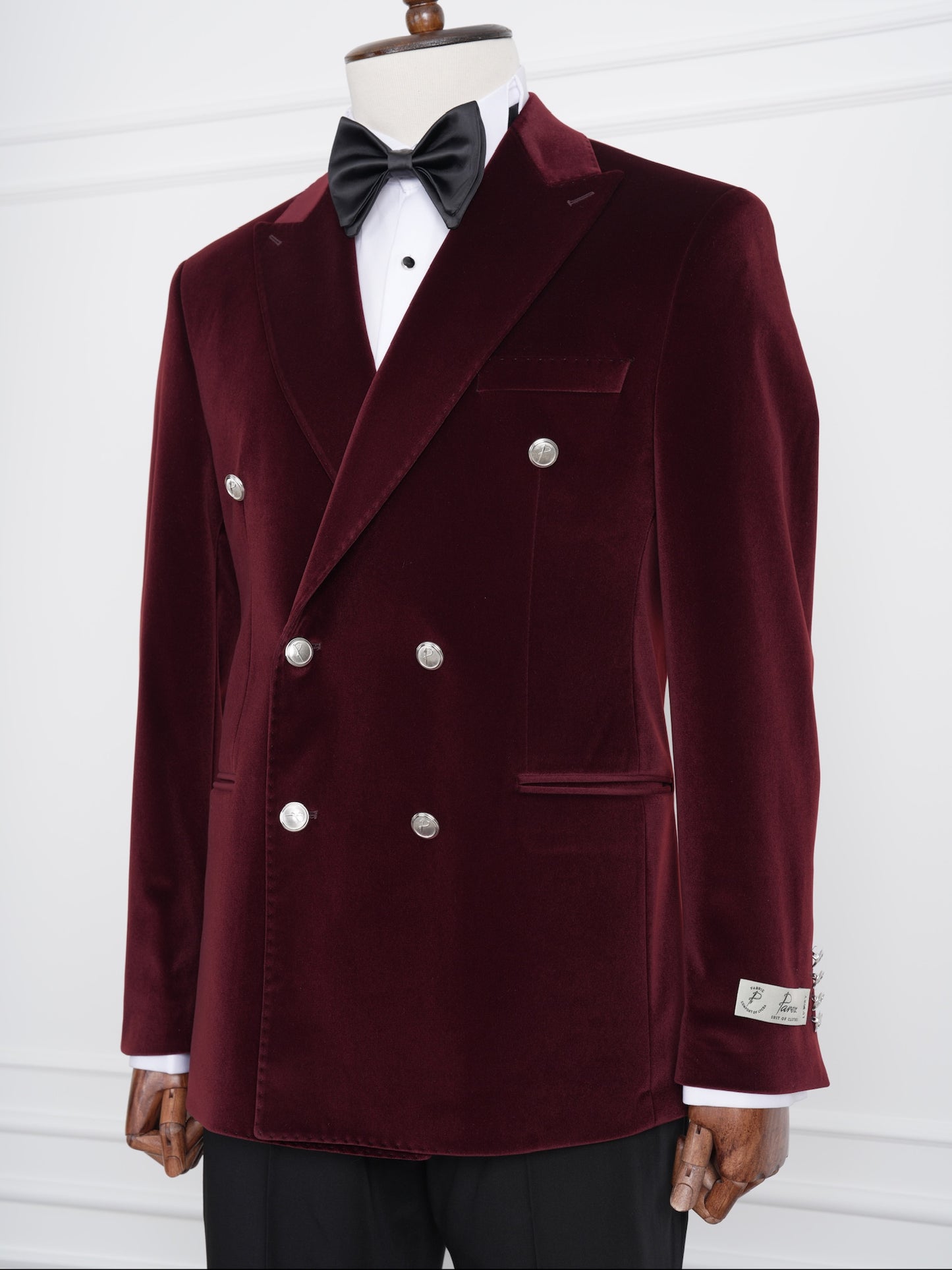 The Marquee Burgundy Velvet Tuxedo | Double-Breasted Soft Velvet Suit