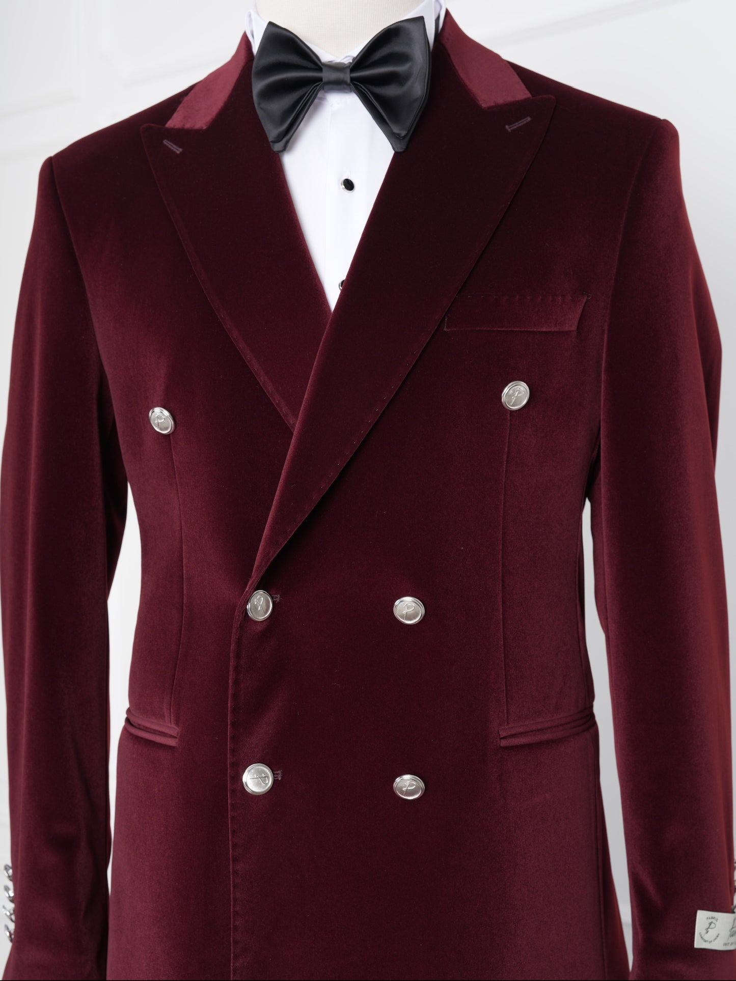 The Marquee Burgundy Velvet Tuxedo | Double-Breasted Soft Velvet Suit