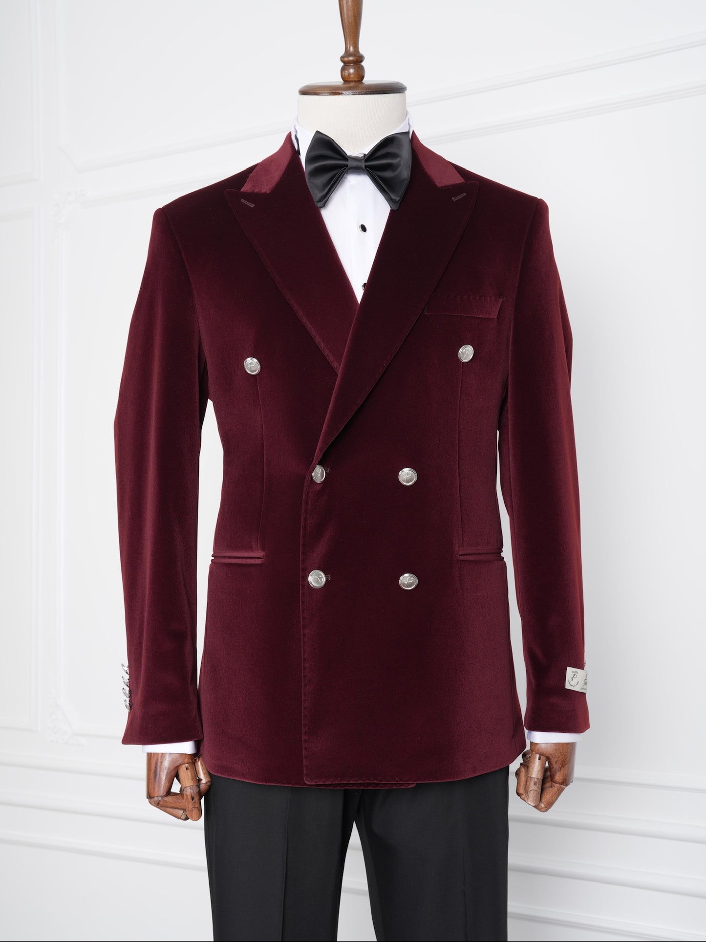 The Marquee Burgundy Velvet Tuxedo | Double-Breasted Soft Velvet Suit