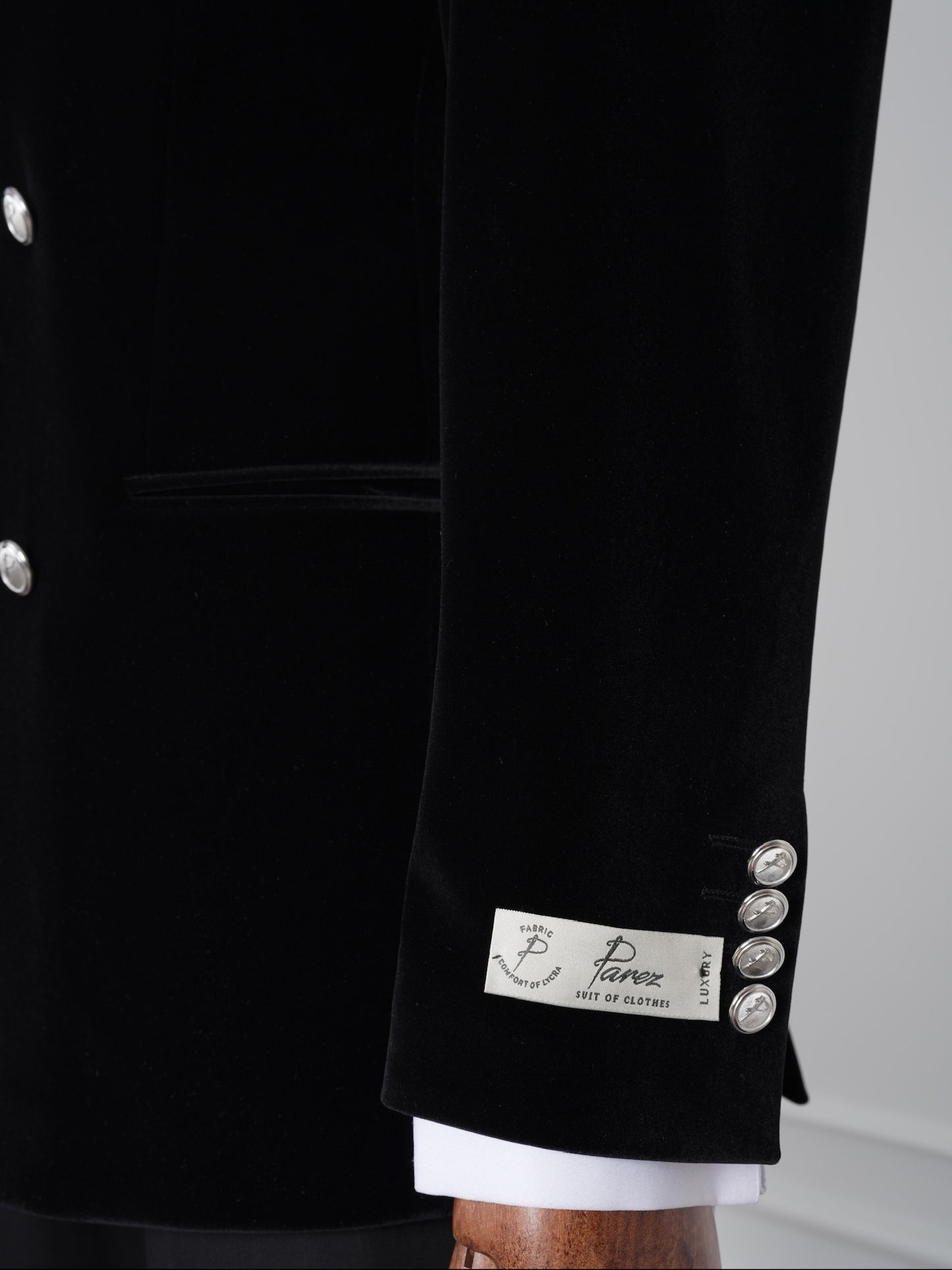 The Noire – Black Velvet Double-Breasted Tuxedo Wide Lapel | Elegant Party Suit for Men