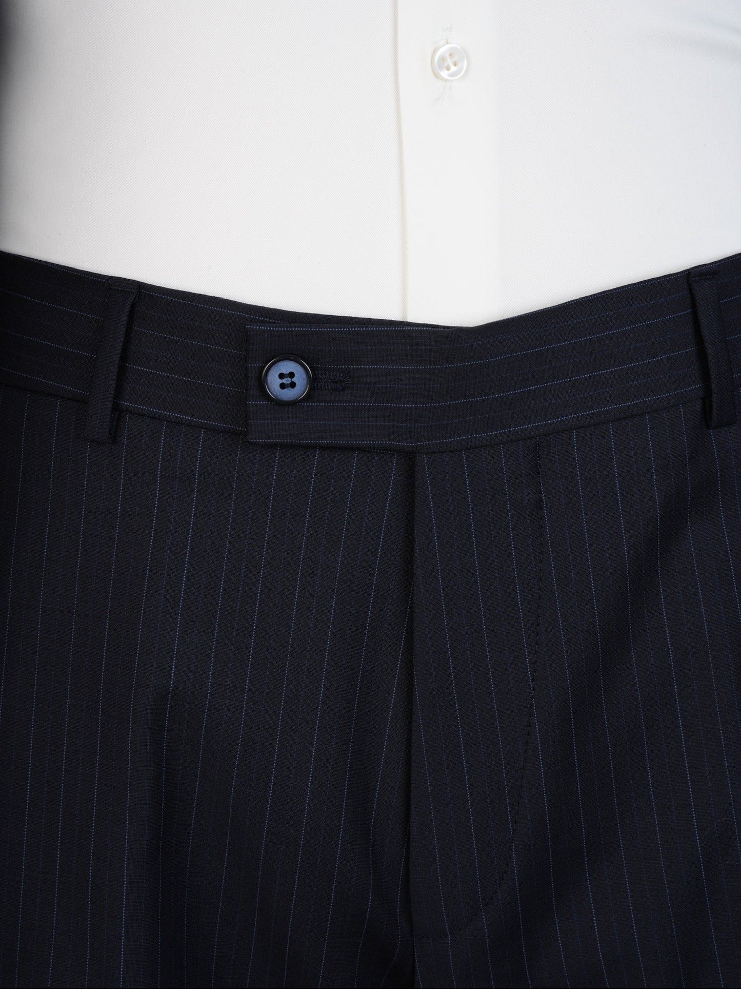 Navy Pinstripe Wool Suit – Double Breasted Slim Fit | Luxury 100% Wool Business Suit by Parez