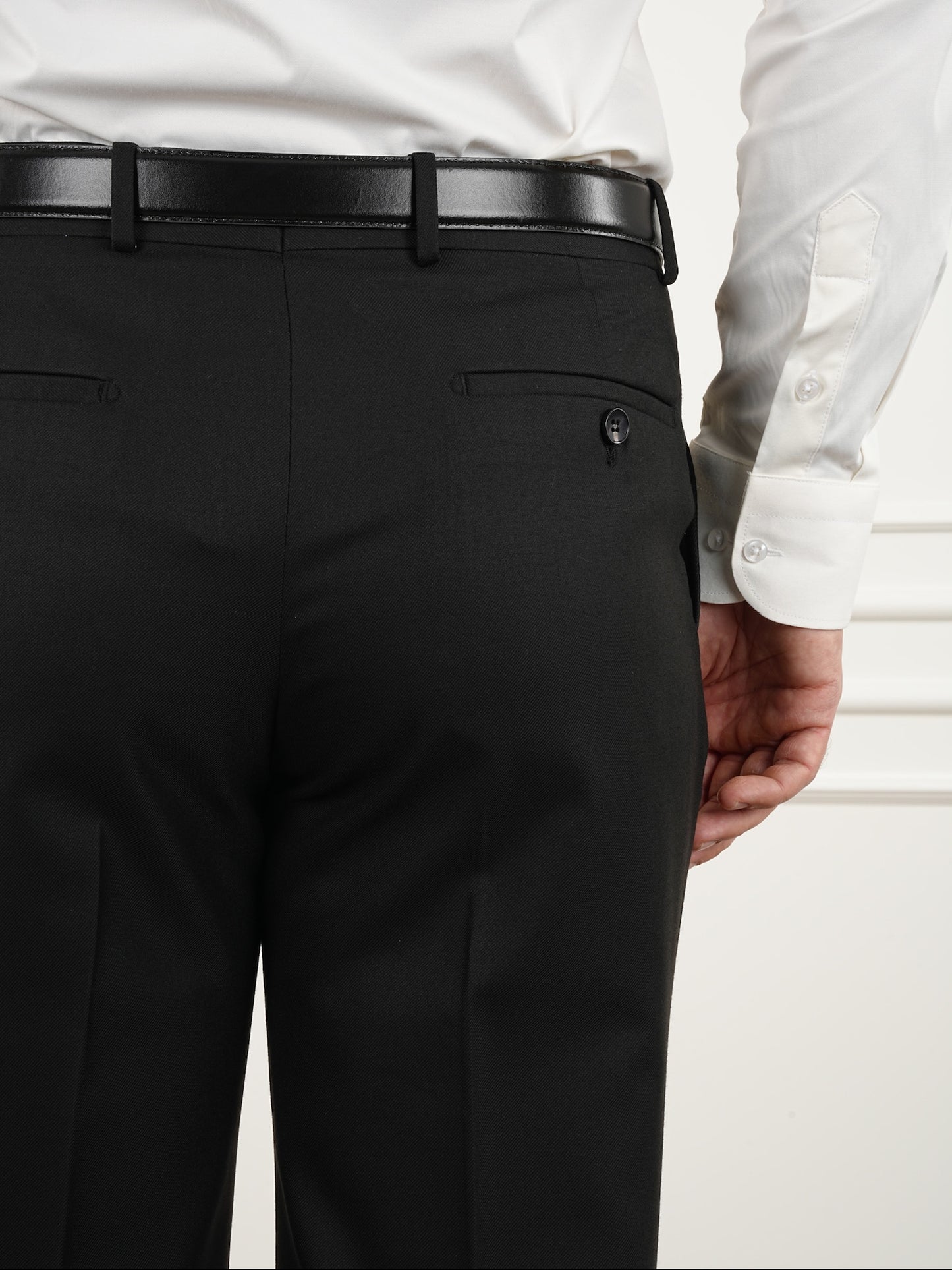 Tailored Fit Black Double Breasted Full Suit Regular Parez