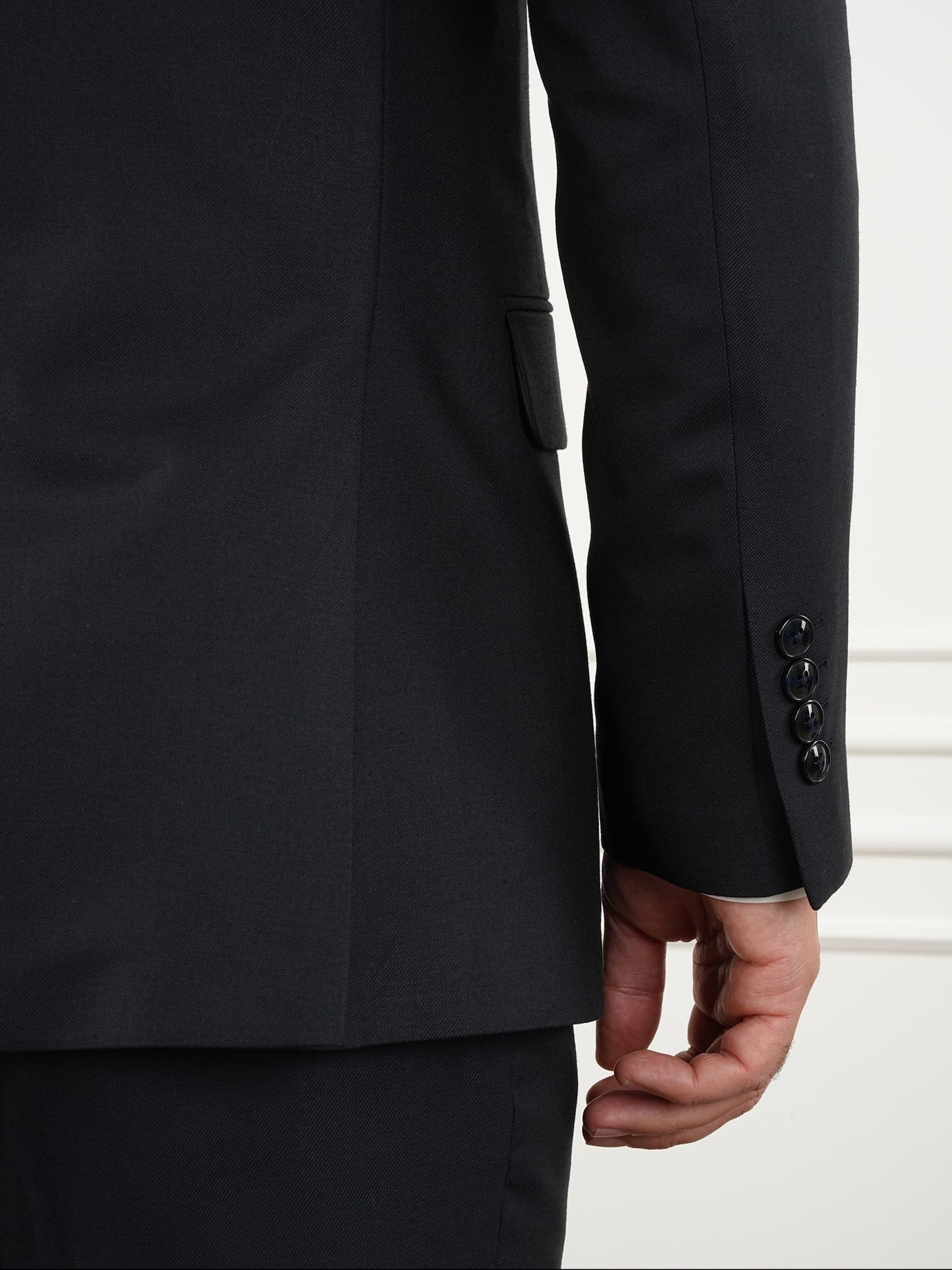 Tailored Fit Dark Navy Single Breasted Closure Full Suit