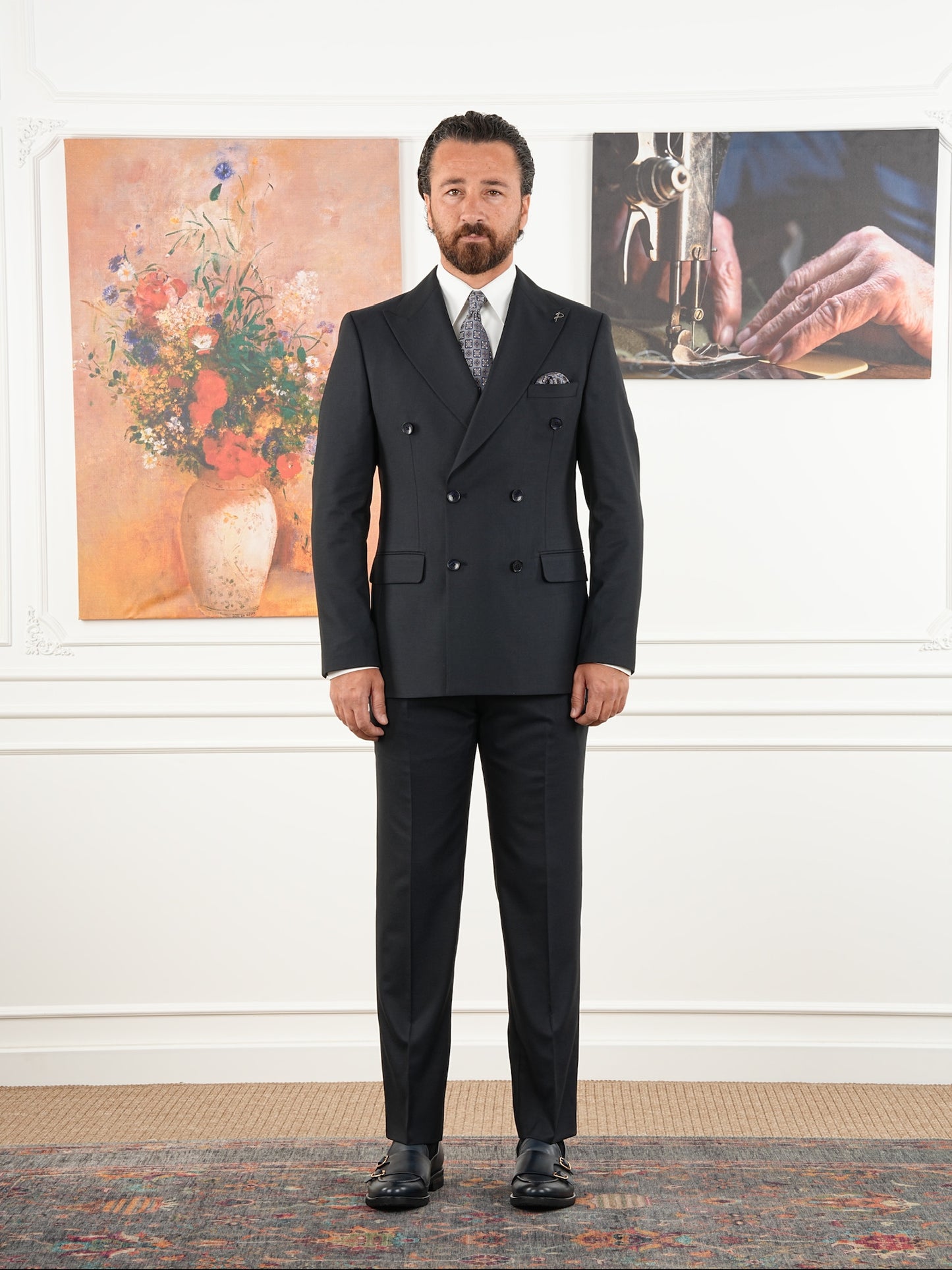 Tailored Fit Dark Navy Double Breasted Full Suit Regular