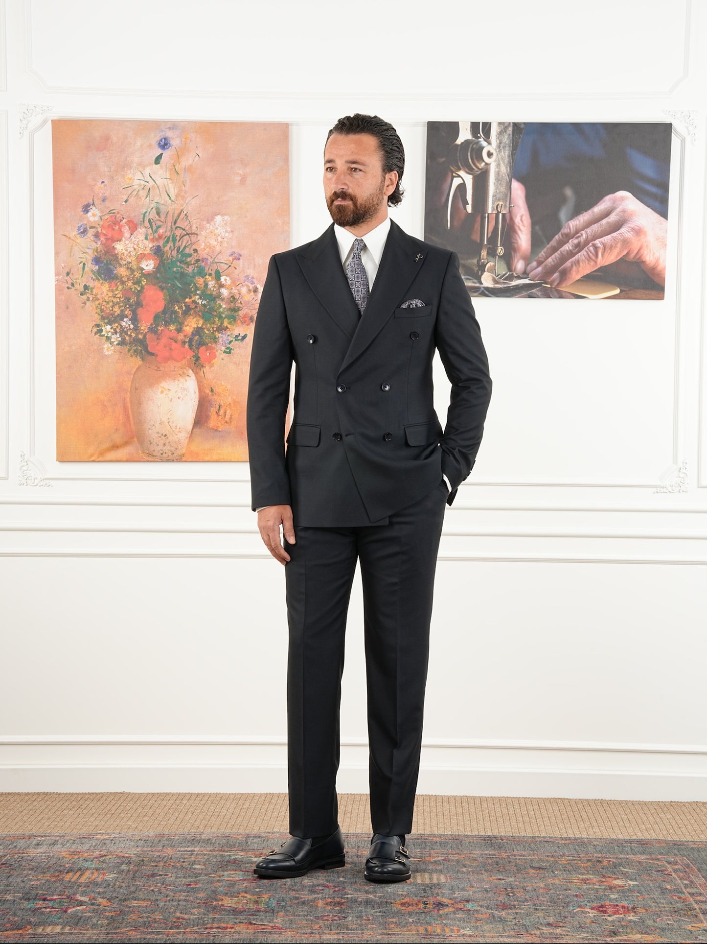 Tailored Fit Dark Navy Double Breasted Full Suit Regular