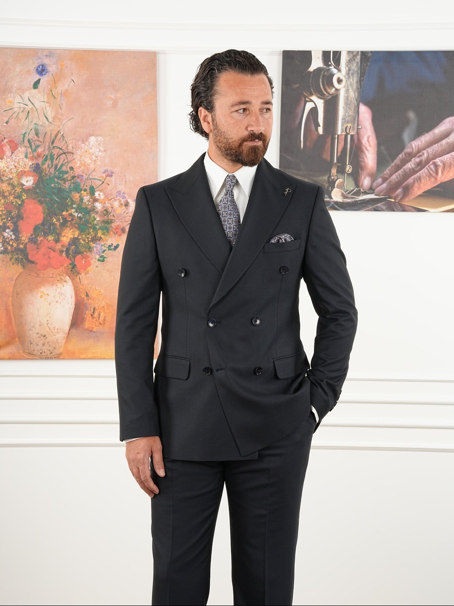 Tailored Fit Dark Navy Double Breasted Full Suit Regular