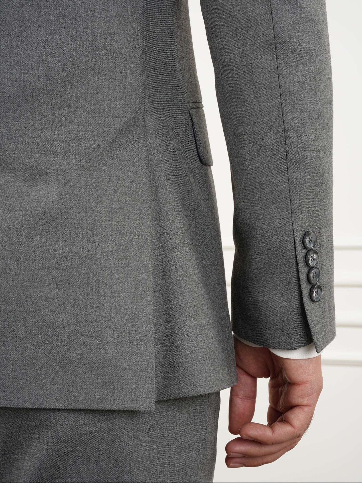 Tailored Fit Gray Double Breasted Full Suit Regular Parez