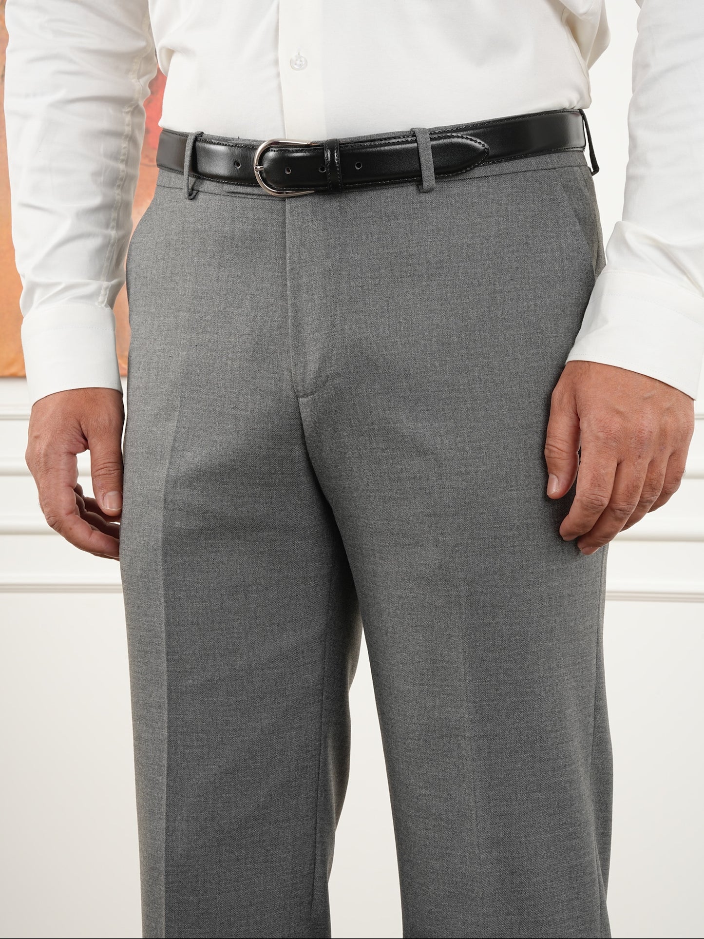 Tailored Fit Gray Double Breasted Full Suit Regular Parez