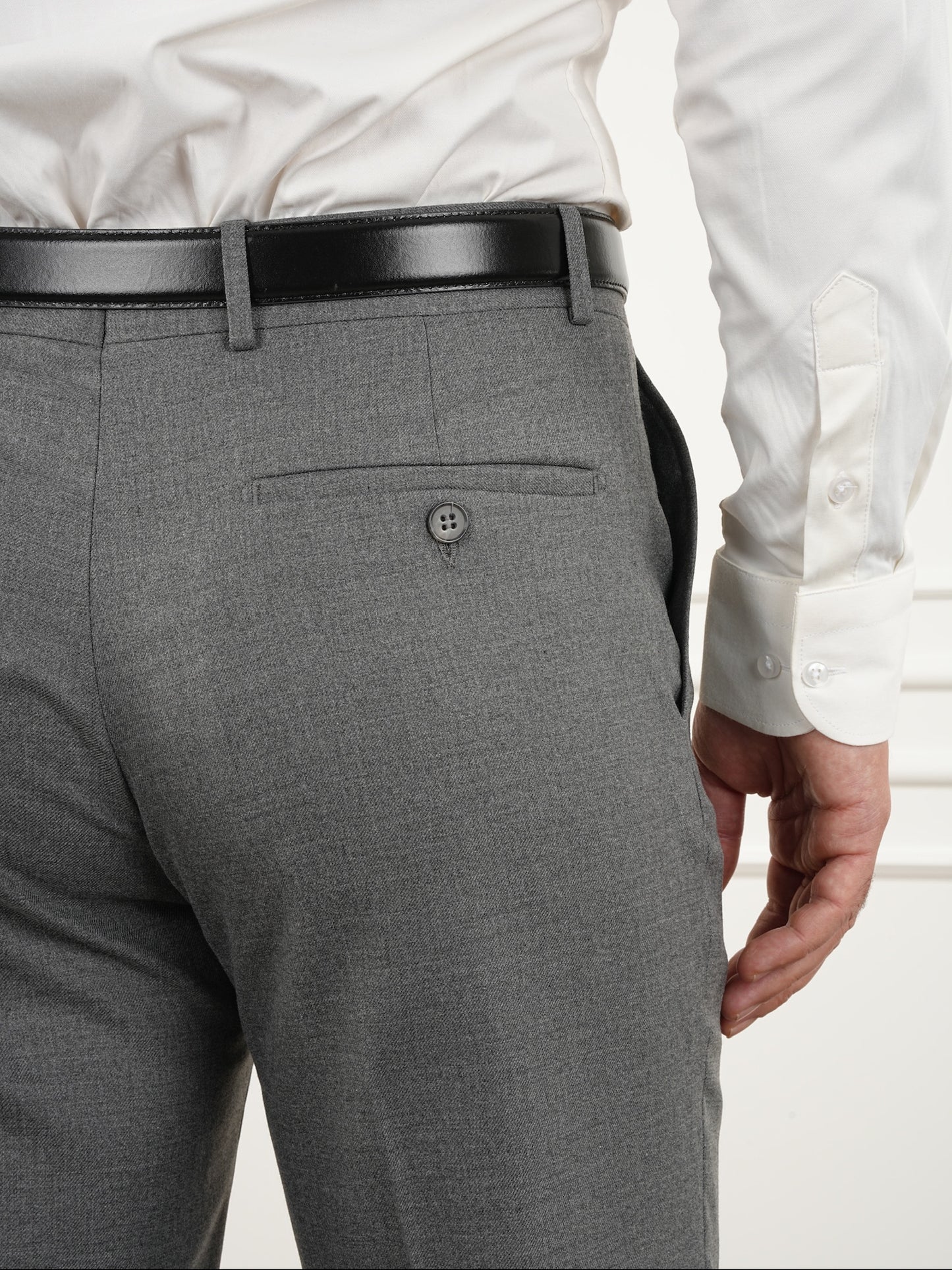 Tailored Fit Gray Double Breasted Full Suit Regular Parez
