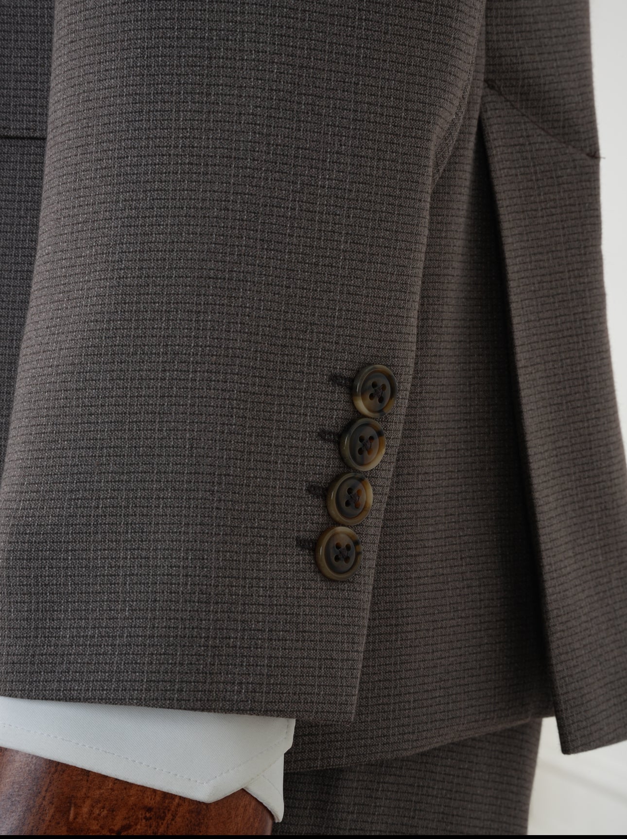 Brown Micro Grid Parez Suit