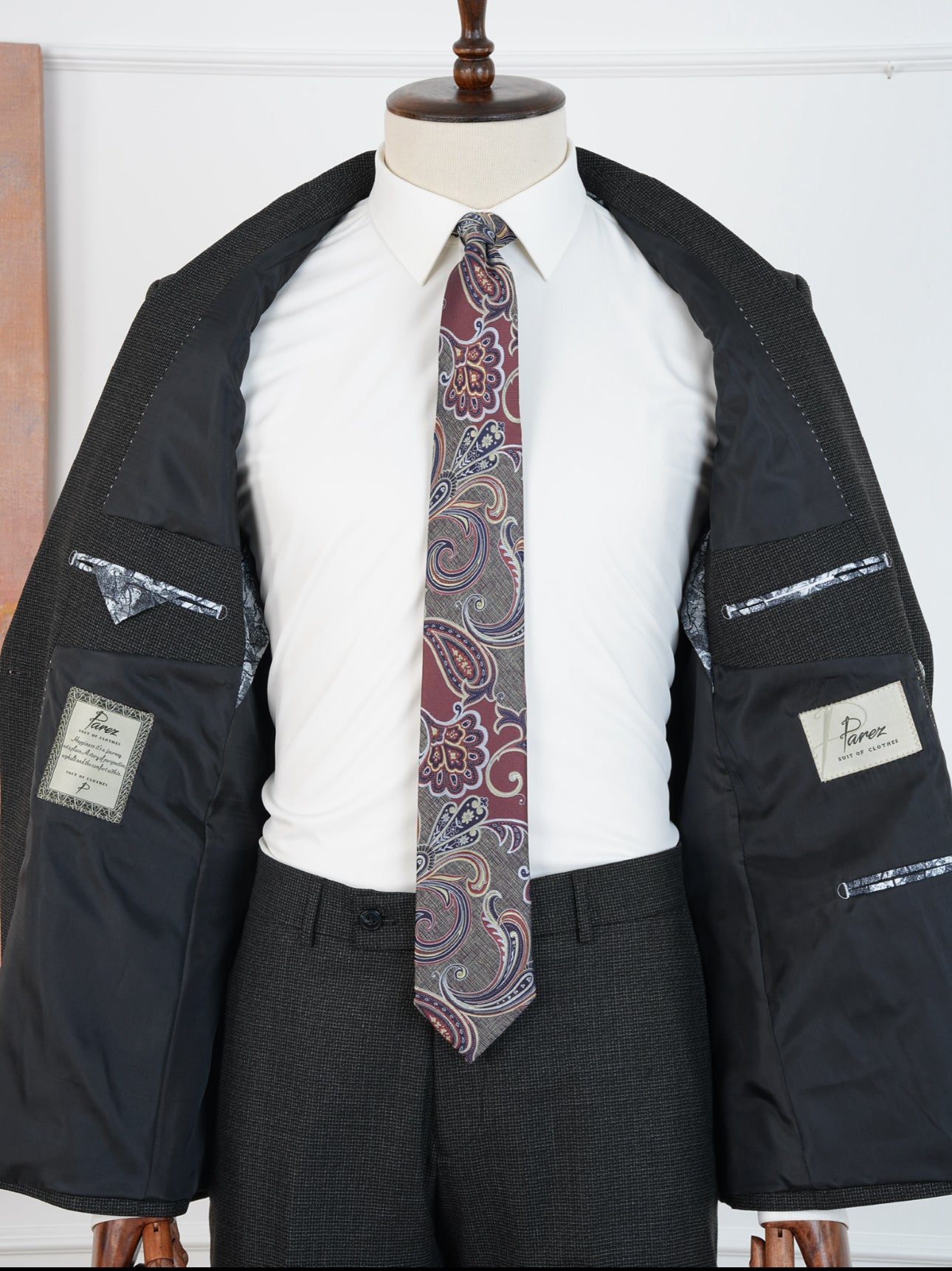 Dark Charcoal Micro Grid Parez Suit