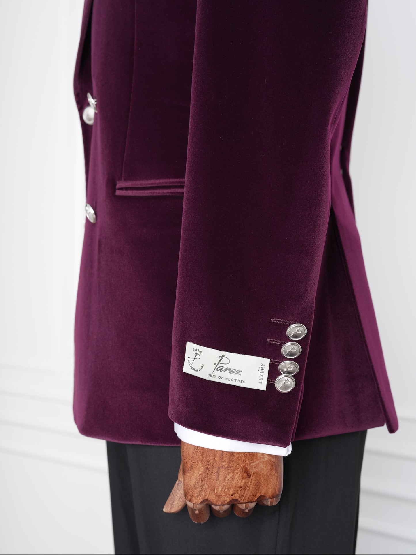 The Bordeaux – Wine Velvet Party Tuxedo for Men | Double-Breasted Suit with Signature Buttons