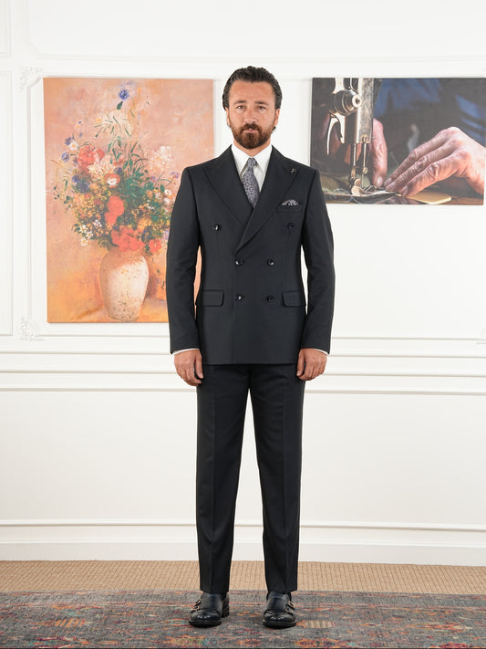Tailored Fit Dark Navy Double Breasted Full Suit Regular