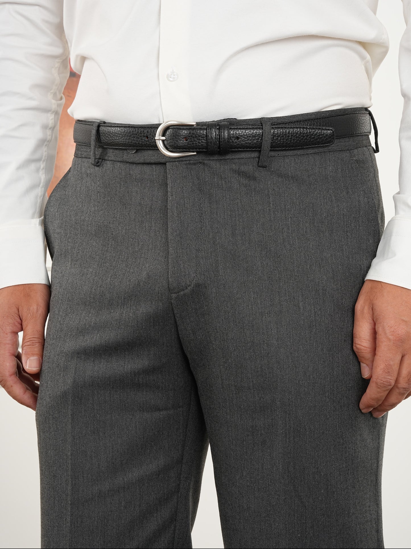 Tailored Fit Mid Gray Single Breasted Closure Full Suit