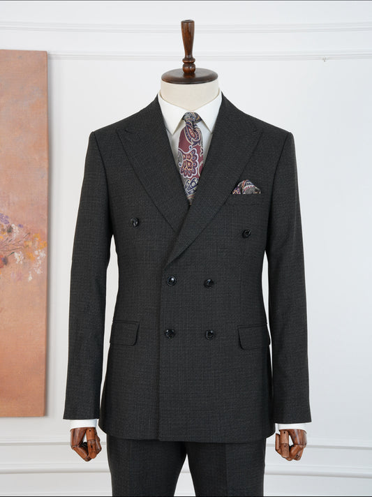 Dark Charcoal Micro Grid Parez Suit